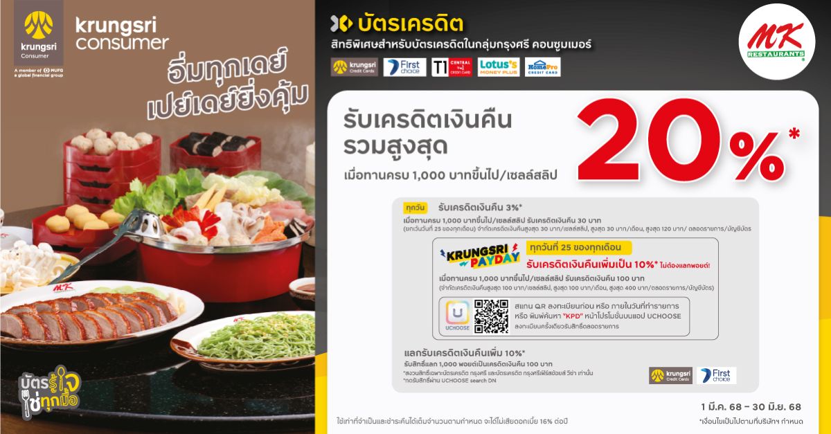 สิทธิพิเศษสำหรับลูกค้าผู้ถือบัตรเครดิต BAY